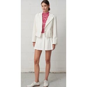 WE-AR4 Skirt S White The 98 Mini Pleated Made In Italy‎ NEW